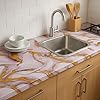 Pink Gold Marble Peel & Stick Wallpaper – Waterproof, Elegant DIY Decor