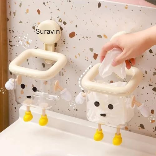 Cartoon Wall Mounted Storage Box with Suction Cup ( Pack of 2)