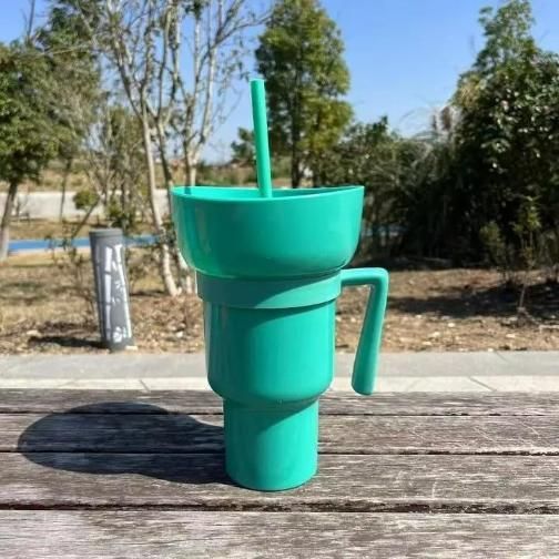 2-in-1 Dual Drink Snack Cup – 900ml | Leak-Proof, Travel-Ready, Super Cute