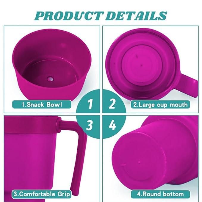 2-in-1 Dual Drink Snack Cup – 900ml | Leak-Proof, Travel-Ready, Super Cute