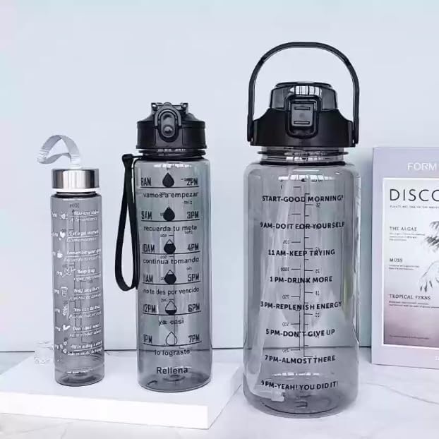 HydraTrio Water Bottles β Set of 3 Motivational Sippers