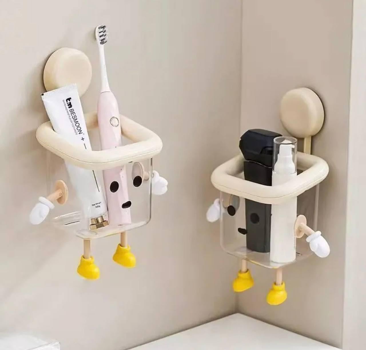 Cartoon Wall Mounted Storage Box with Suction Cup ( Pack of 2)