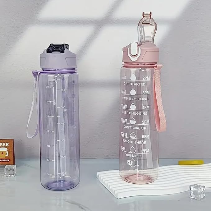 HydraGlow Motivational Water Bottle – 1L Sipper