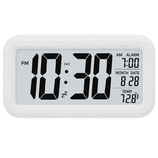 LED Digital Alarm Clock  with Automatic Sensor, Date & Temperature.