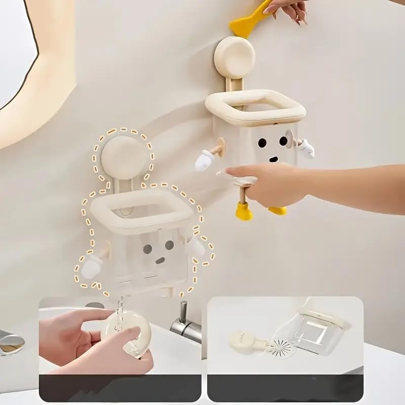 Cartoon Wall Mounted Storage Box with Suction Cup ( Pack of 2)