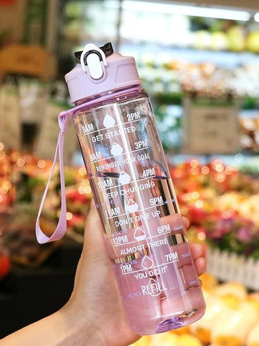HydraGlow Motivational Water Bottle – 1L Sipper