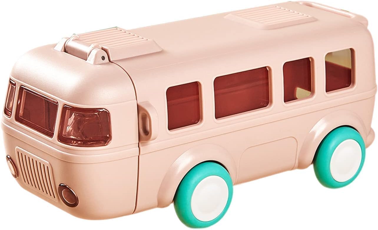 Premium Bus Water Bottle For Kids With Strap, Sipper, & Straw