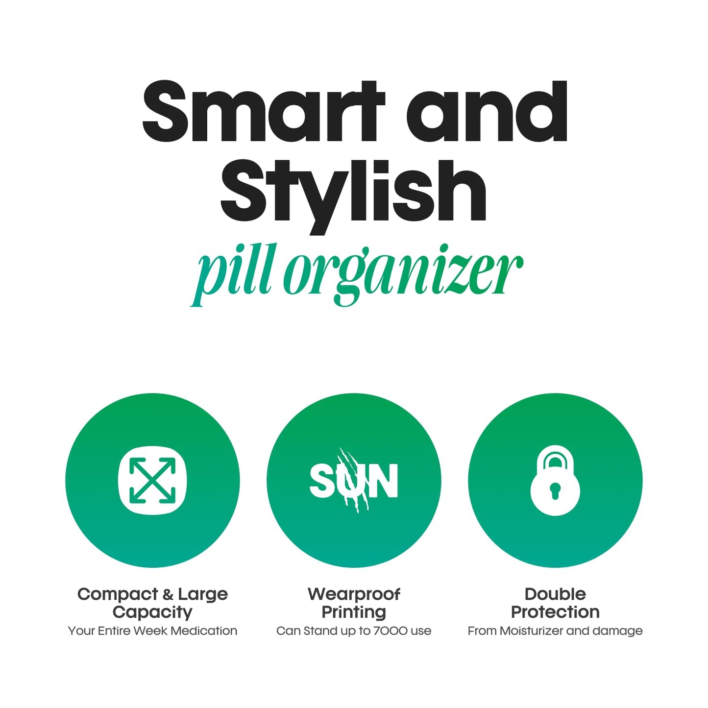 Premium Weekly Pill Organizer 3 Times a Day| Portable Travel Pill Box -7 Day