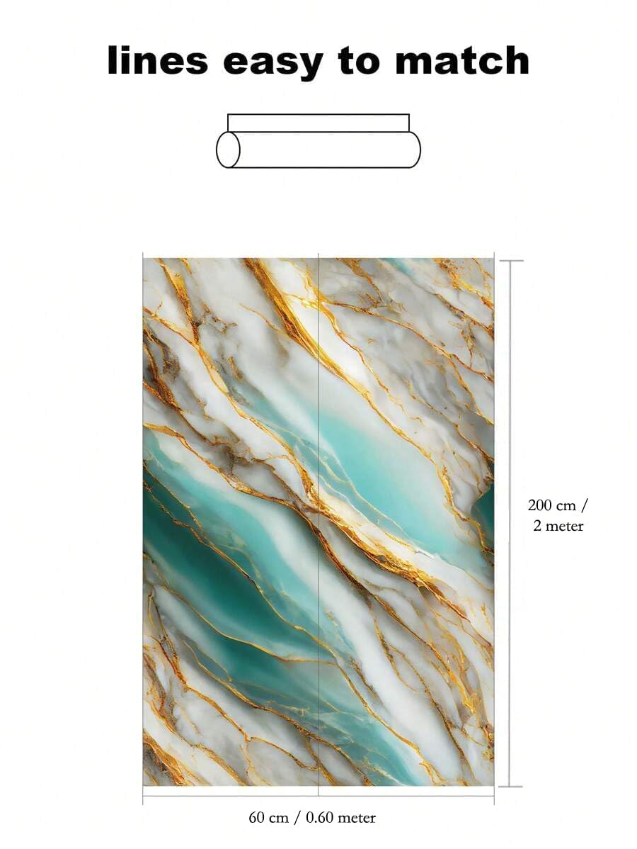 Premium Blue & Gold Marble Peel & Stick Wallpaper – DIY Vinyl Wall & Furniture Stickers