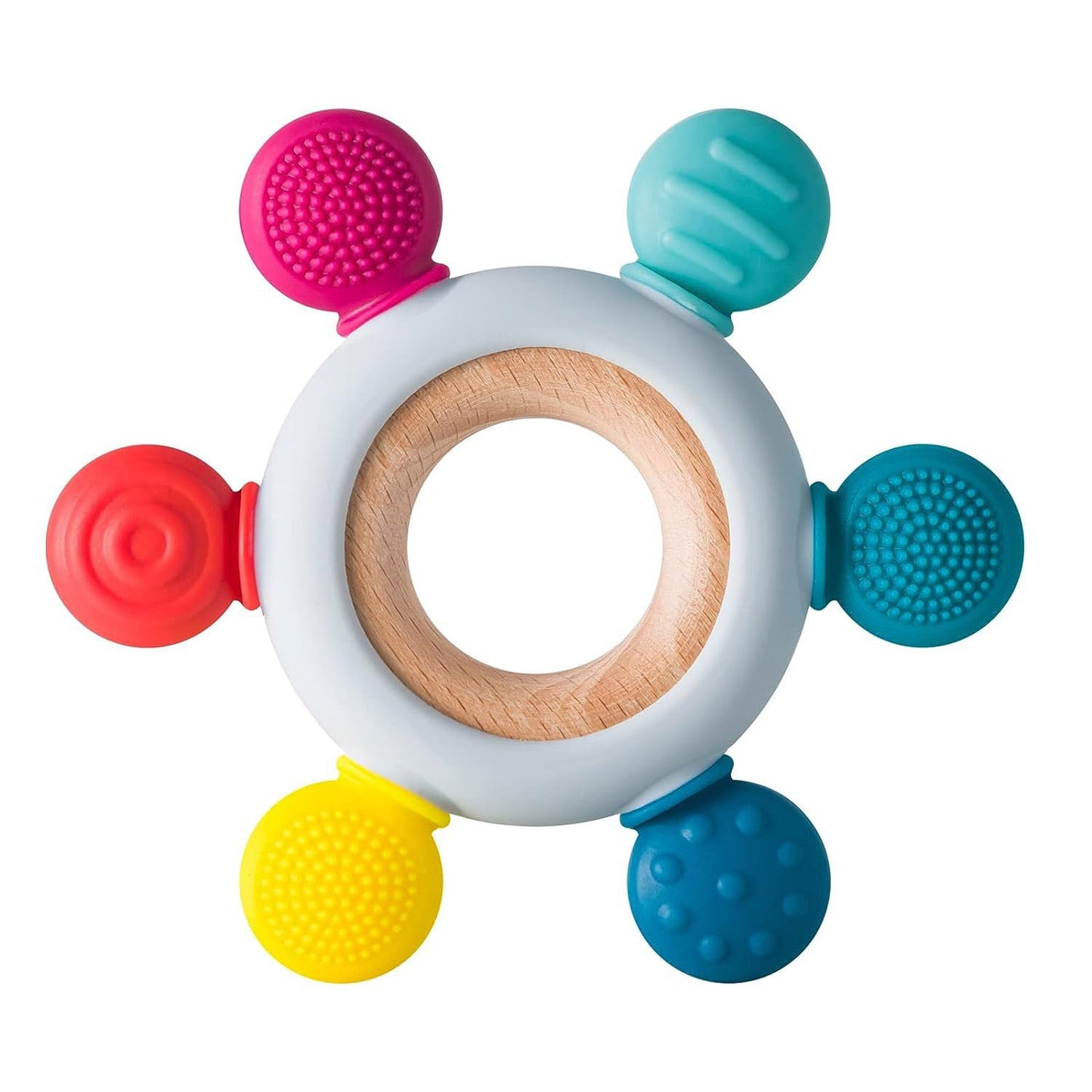 Premium Silicone & Wood Baby Teether – BPA-Free Teething Toy for 3+ Months Baby