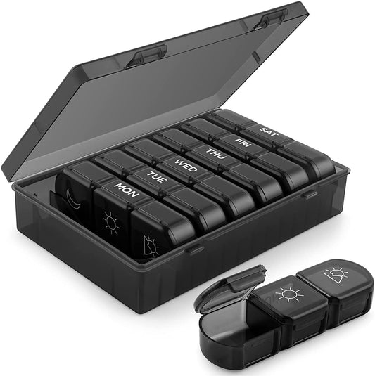 Premium Weekly Pill Organizer 3 Times a Day| Portable Travel Pill Box -7 Day