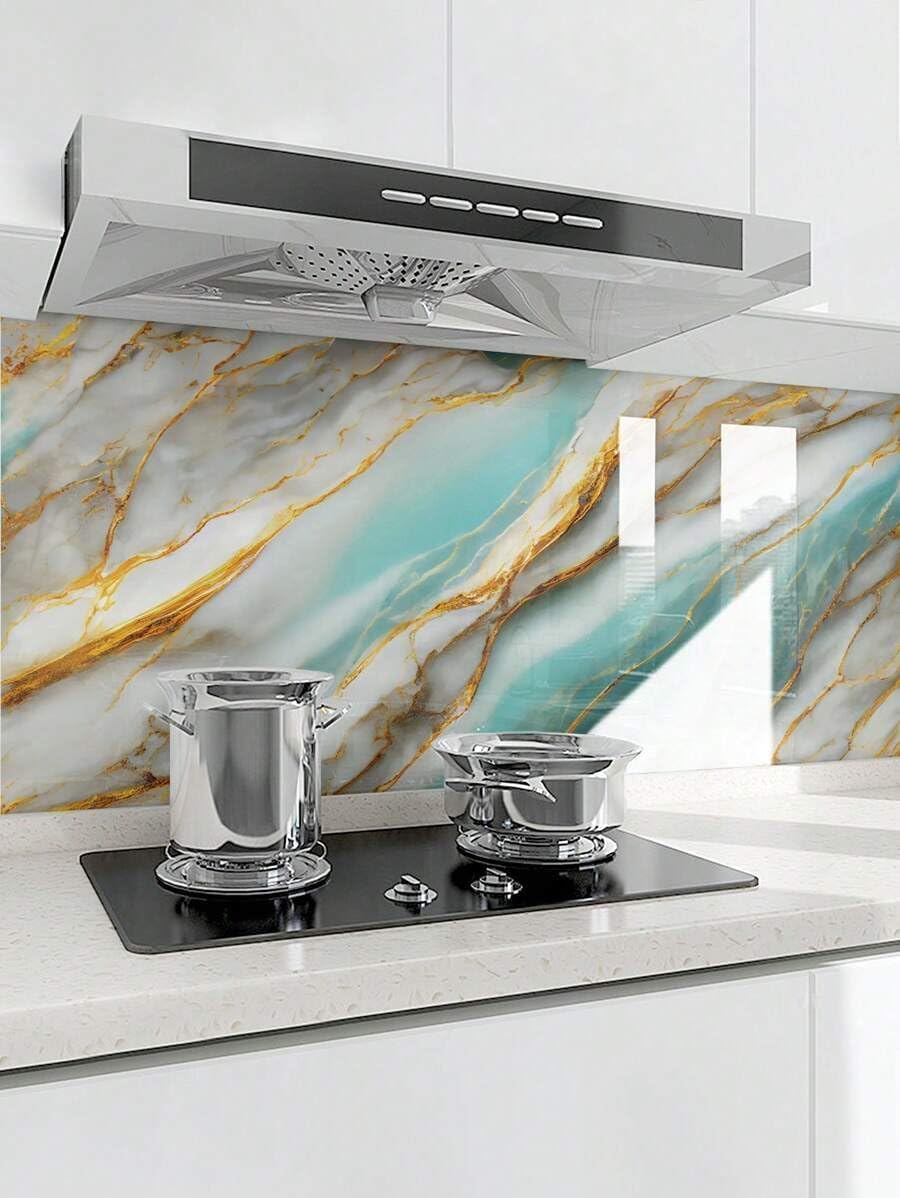 Premium Blue & Gold Marble Peel & Stick Wallpaper – DIY Vinyl Wall & Furniture Stickers