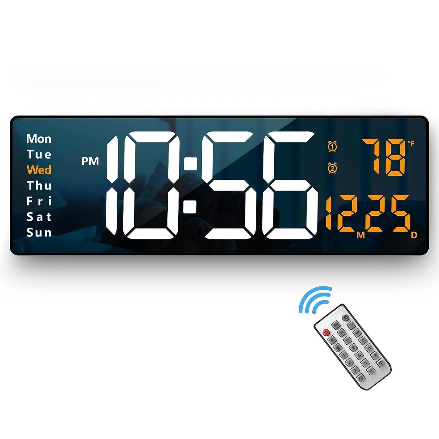 GlowTime LED Digital Clock – Remote & Night Light
