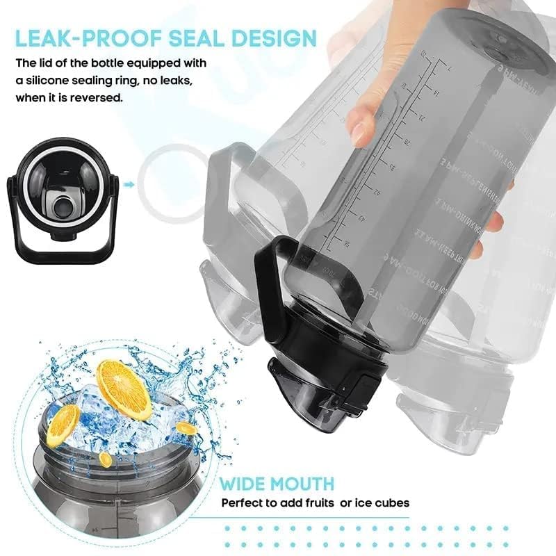2L Motivational Water Bottle with Time Marker – Leakproof, BPA-Free & Travel-Friendly