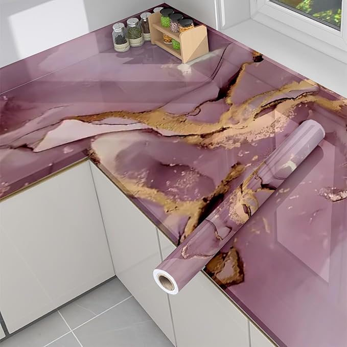 Pink Gold Marble Peel & Stick Wallpaper – Waterproof, Elegant DIY Decor