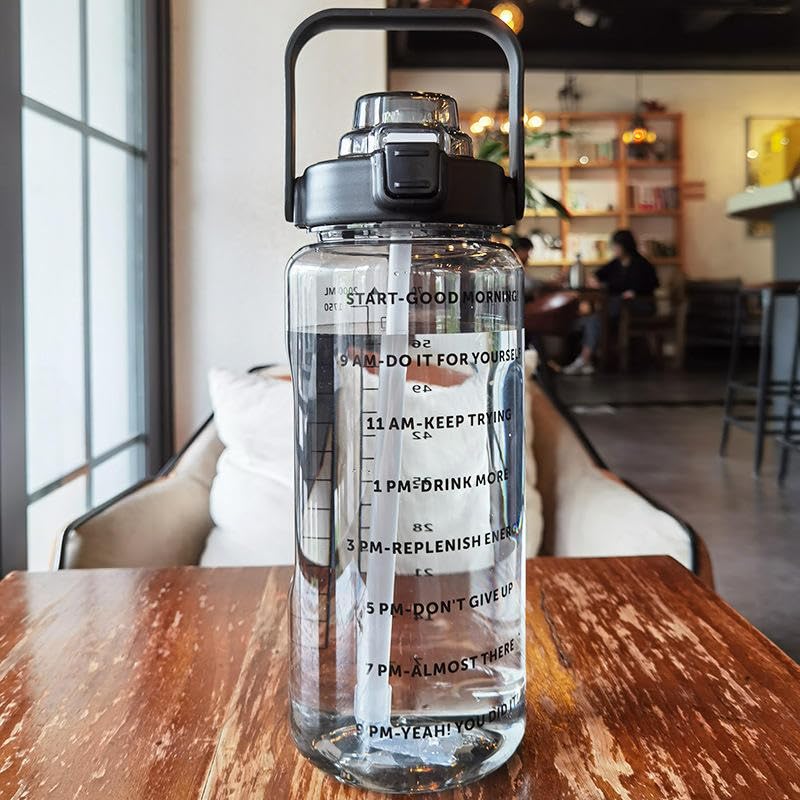 2L Motivational Water Bottle with Time Marker – Leakproof, BPA-Free & Travel-Friendly