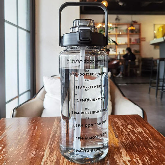 2L Motivational Water Bottle with Time Marker – Leakproof, BPA-Free & Travel-Friendly