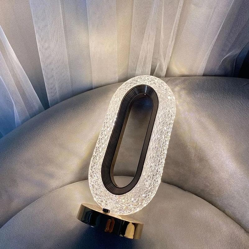 Oval Acrylic Crystal Lamp| Touch Control Desk Night Light