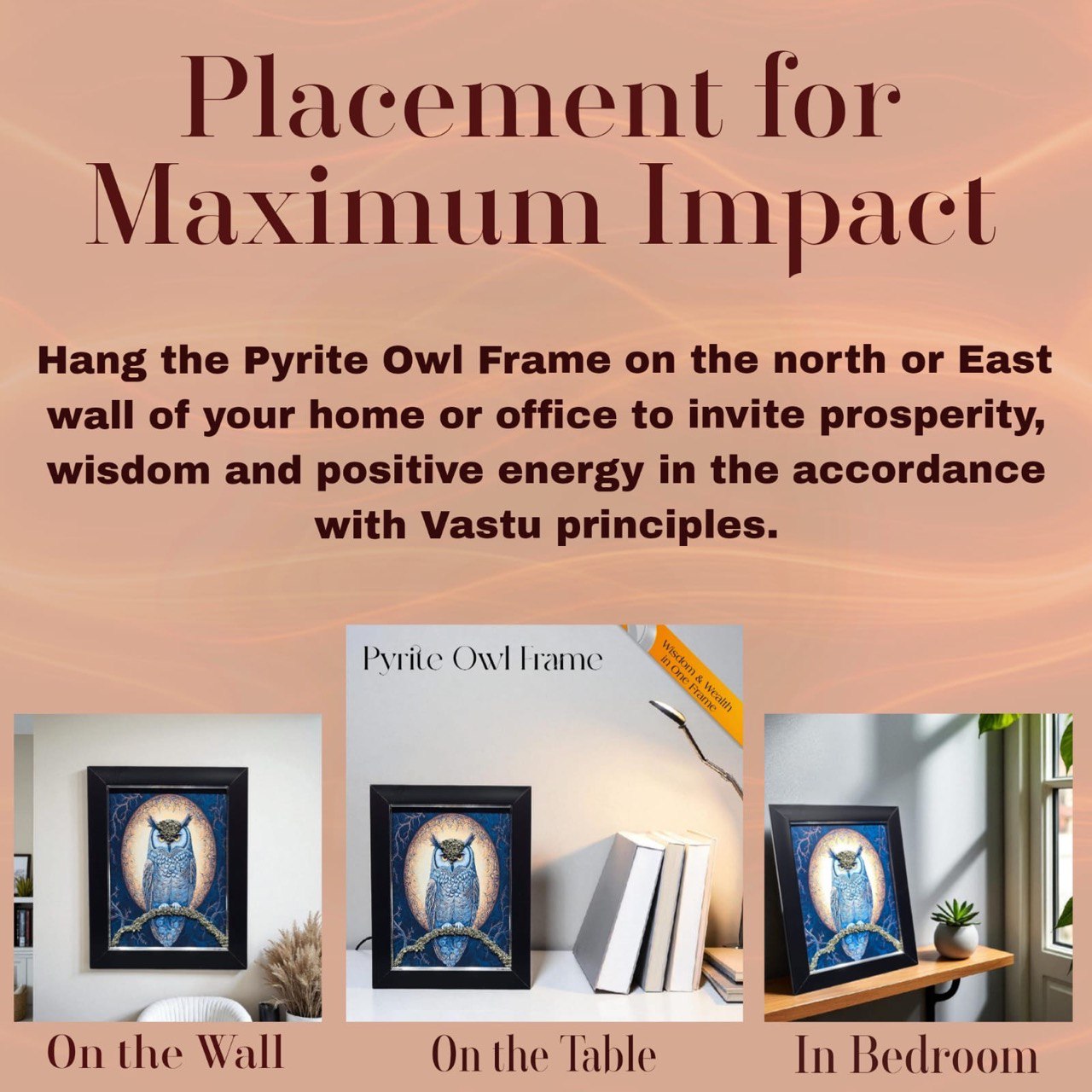 Pyrite Owl Frame – Wisdom, Wealth & Protection in One Elegant Display