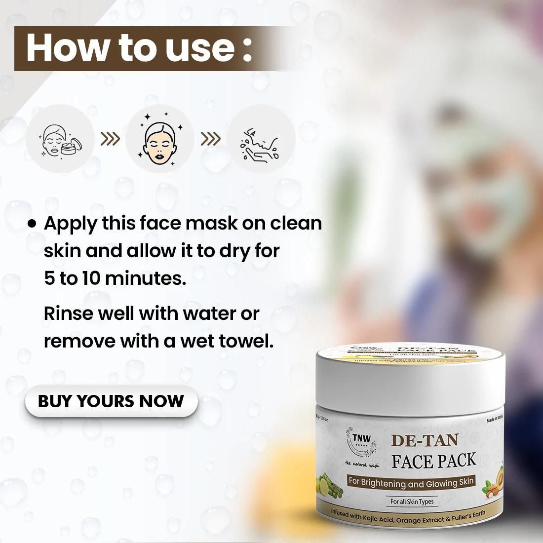 RadiantRewind™ De-Tan Face Pack – Glow-Boosting Formula for Women (50gm)
