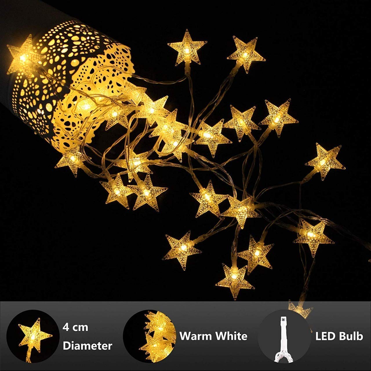 Starry Glow – 25 LED Warm White Fairy Lights (4M Copper Wire)