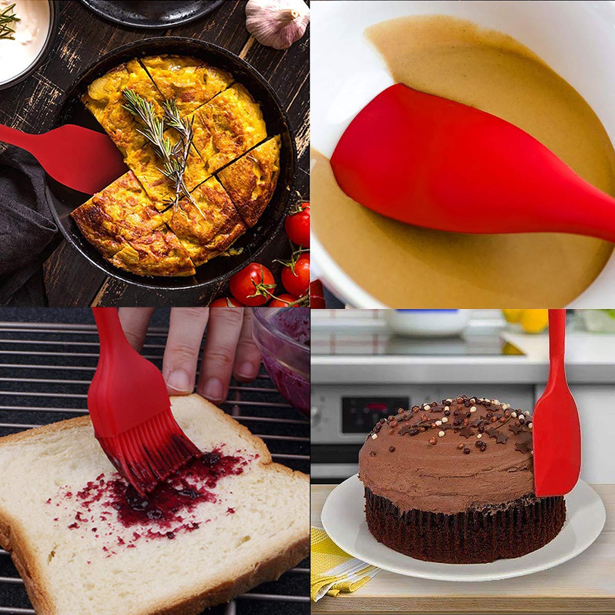 6 Pcs Silicone Spatula Set for Cooking | Non-Stick Silicone