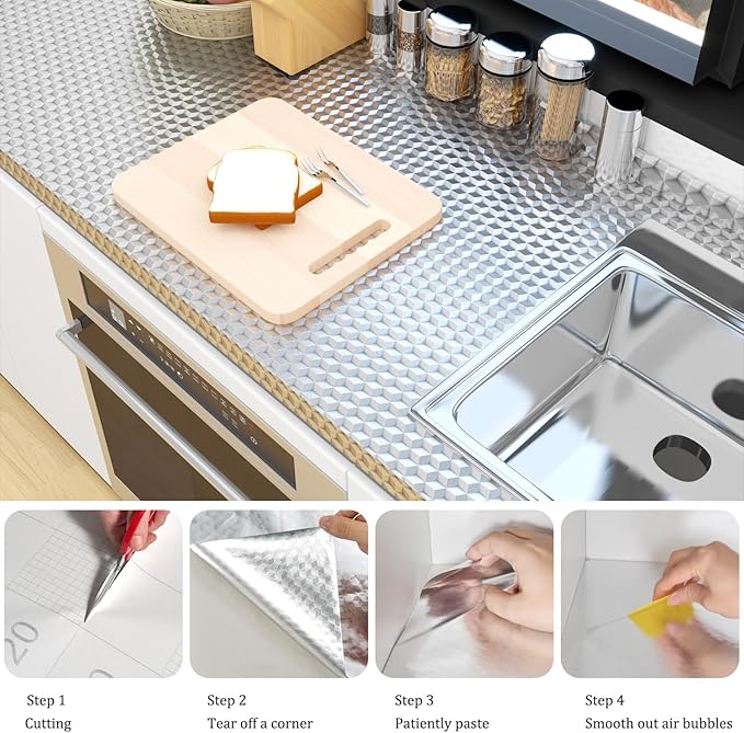 Self-Adhesive 3D PVC Kitchen & Wall Wallpaper – Waterproof & Oil-Proof