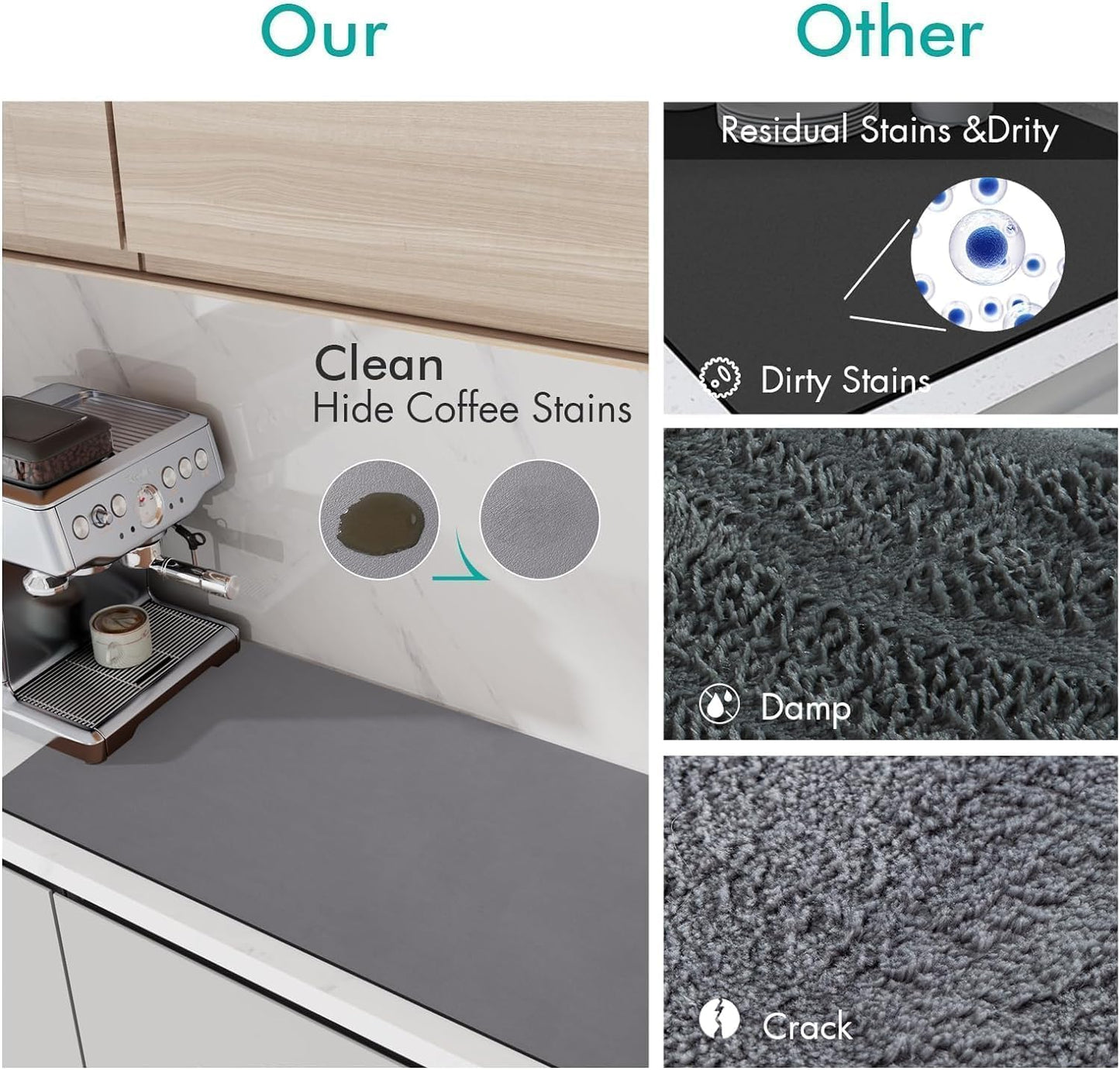 BrightDry Premium Dish Drying Mat – Water Absorbent & Anti-Slip