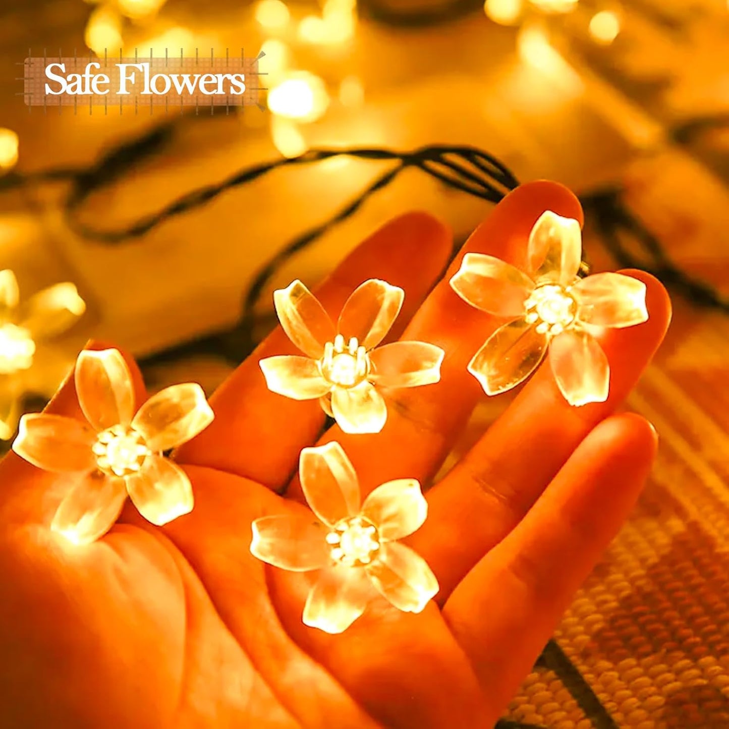 BloomGlow LED Flower String Lights – USB Powered