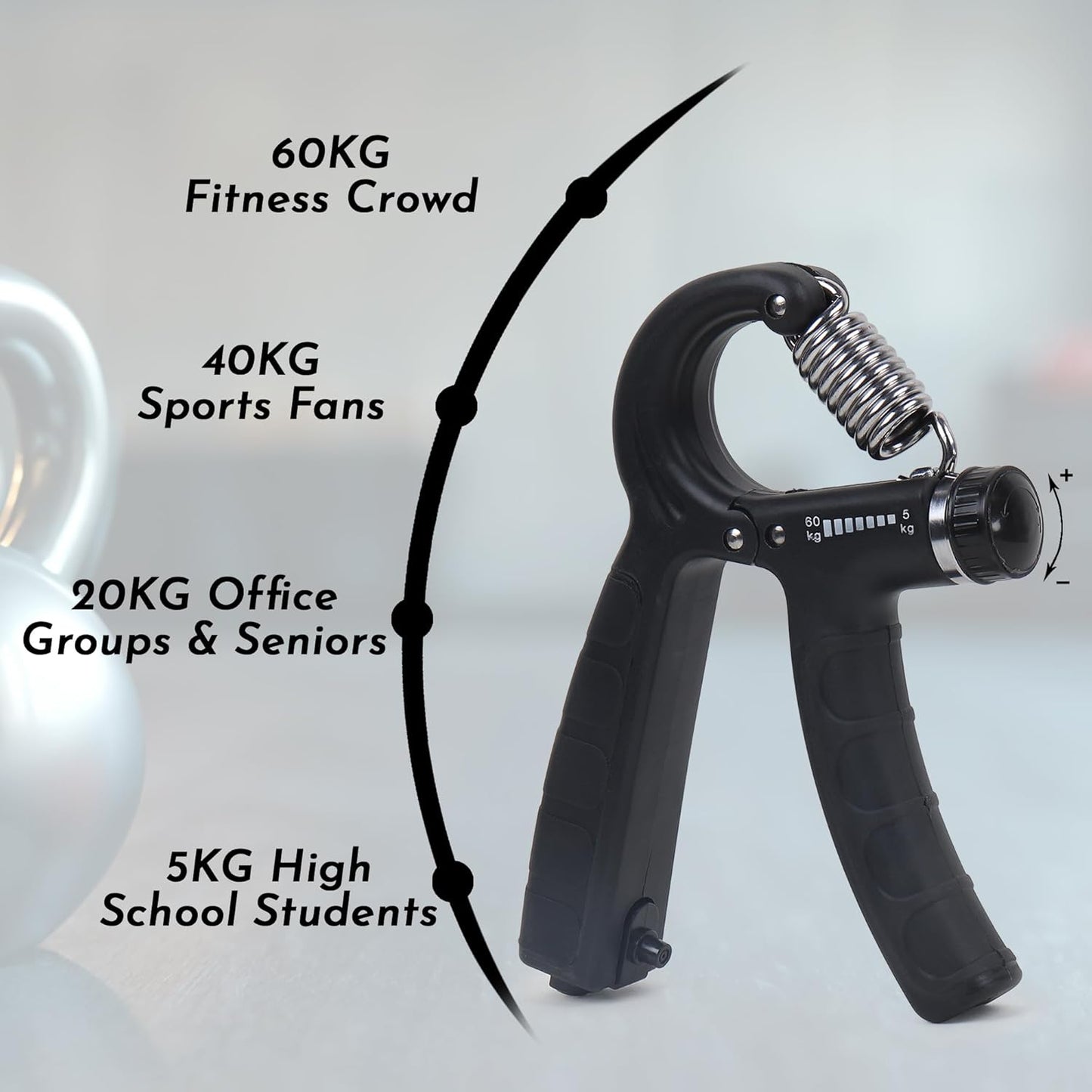 GripMate Adjustable Strength Trainer – 10KG to 60KG