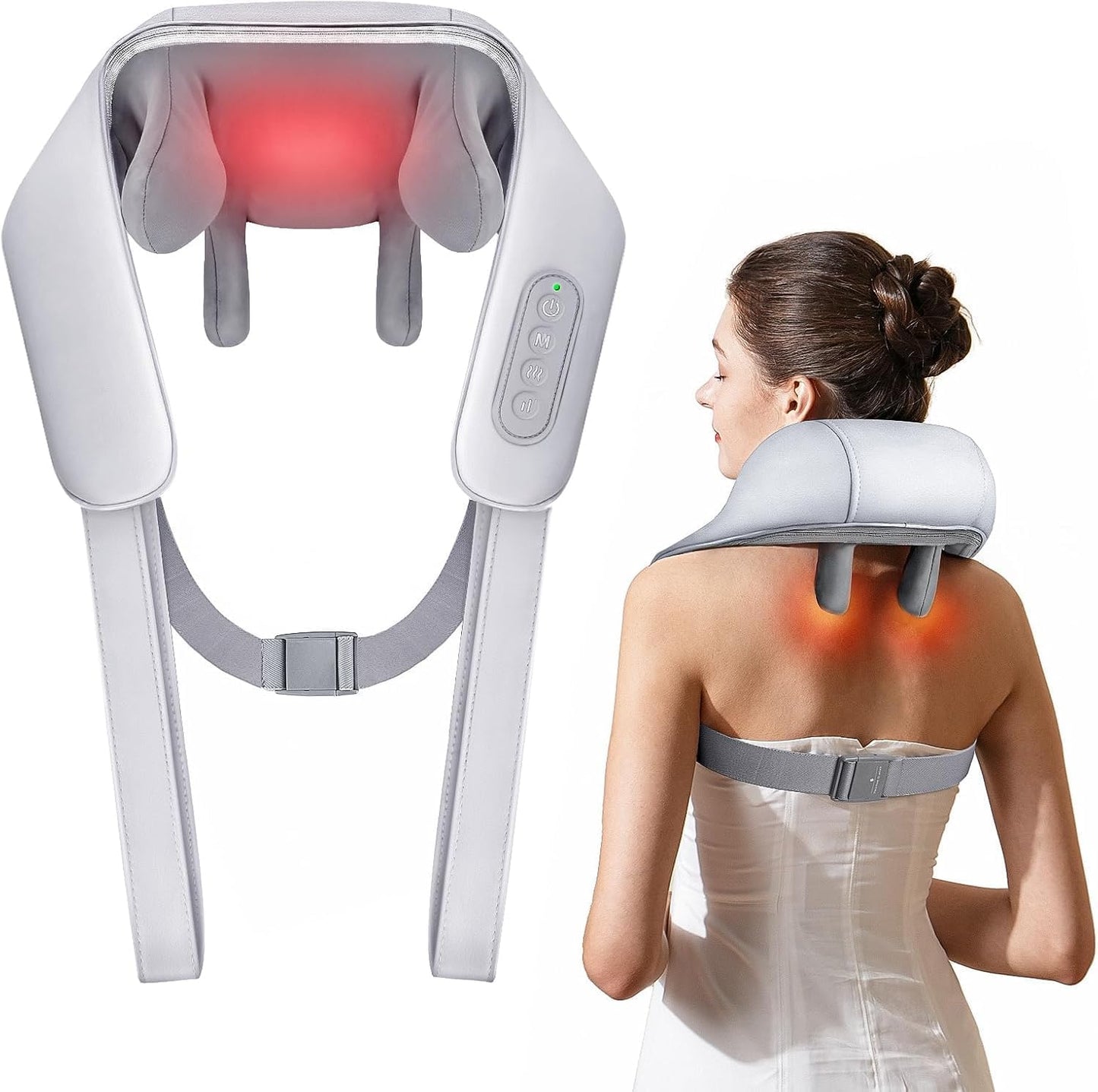 PureRelief™ Heated Neck & Back  Cordless  Massager | Deep Tissue Relief