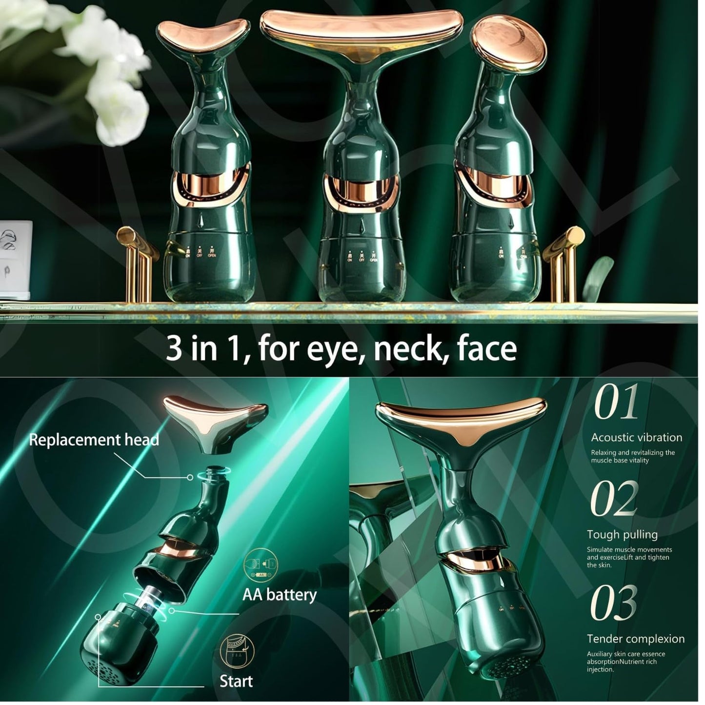 Premium 3 in 1 face massager