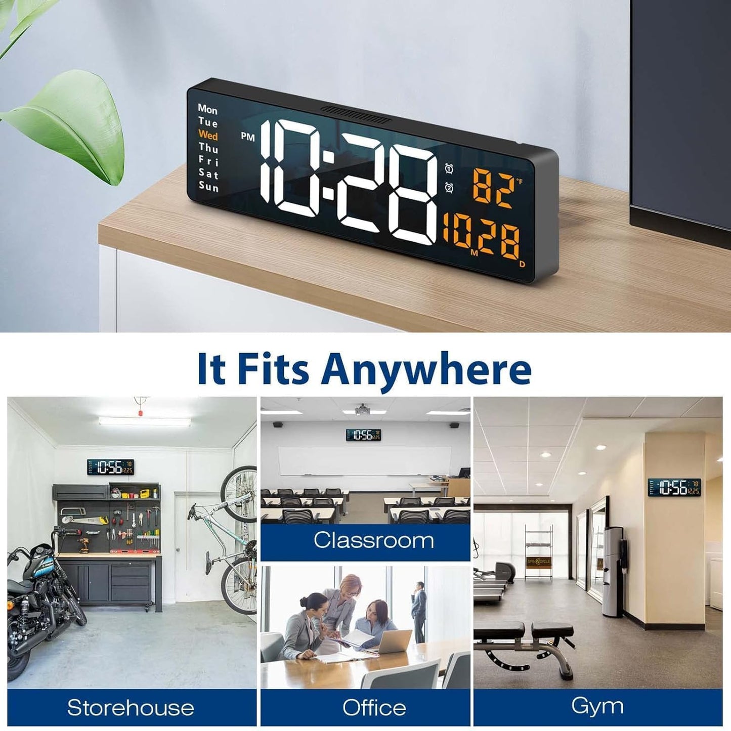 GlowTime LED Digital Clock – Remote & Night Light