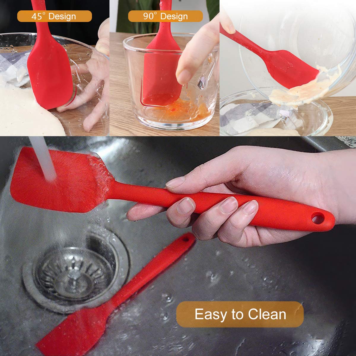 6 Pcs Silicone Spatula Set for Cooking | Non-Stick Silicone