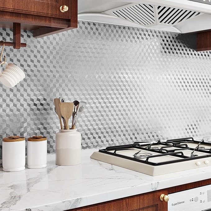 Self-Adhesive 3D PVC Kitchen & Wall Wallpaper – Waterproof & Oil-Proof