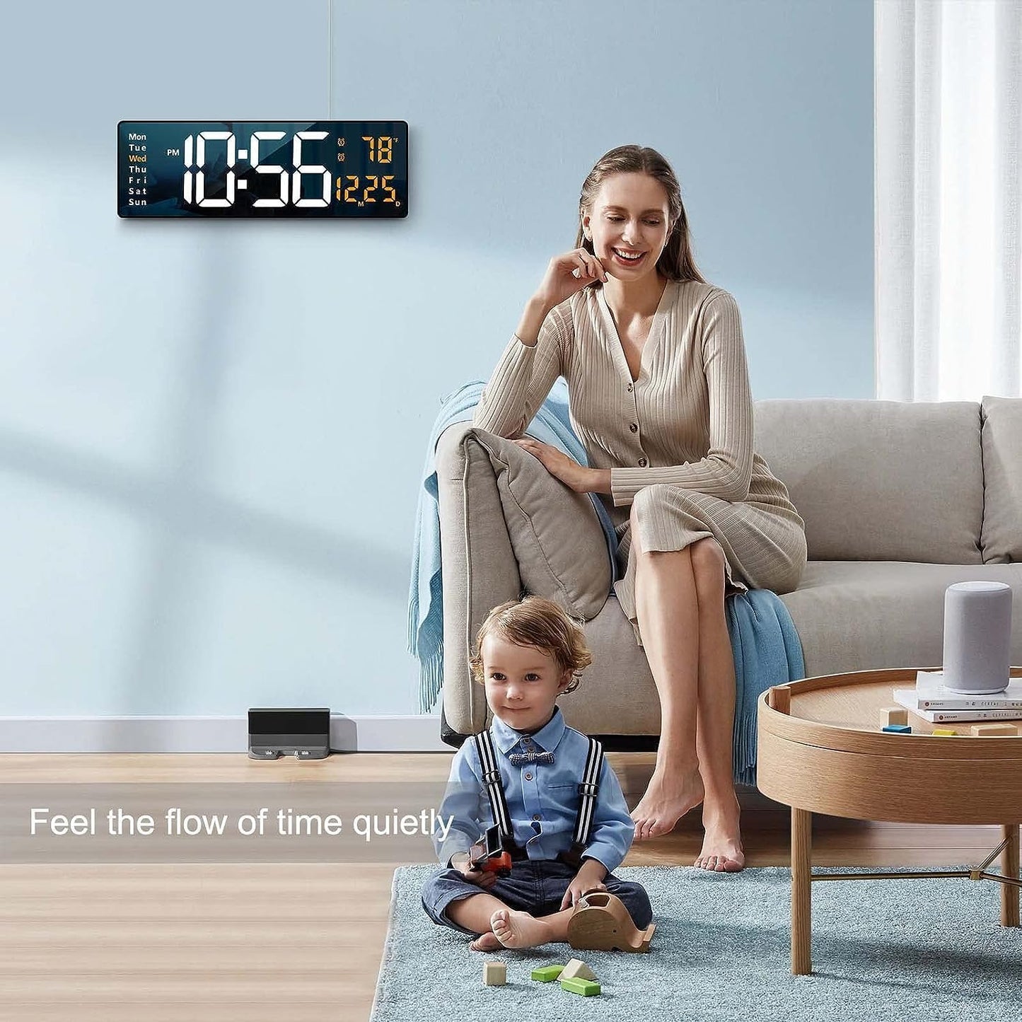 GlowTime LED Digital Clock – Remote & Night Light