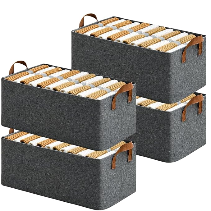 Wardrobe Organizer for Clothes with Metal Frame Rectangle Storage Baskets