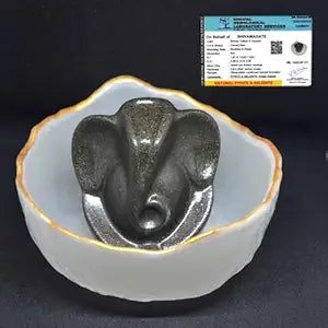 Premium Selenite Money Bowl with Lord Ganesha Pyrite Idol