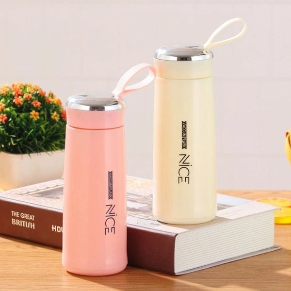 Premium Glass & Plastic "NICE" Water Bottle – 400ml Leak-Proof – Durable & Eco-Friendly