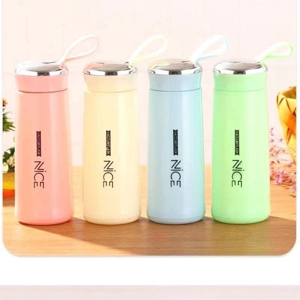 Premium Glass & Plastic "NICE" Water Bottle – 400ml Leak-Proof – Durable & Eco-Friendly