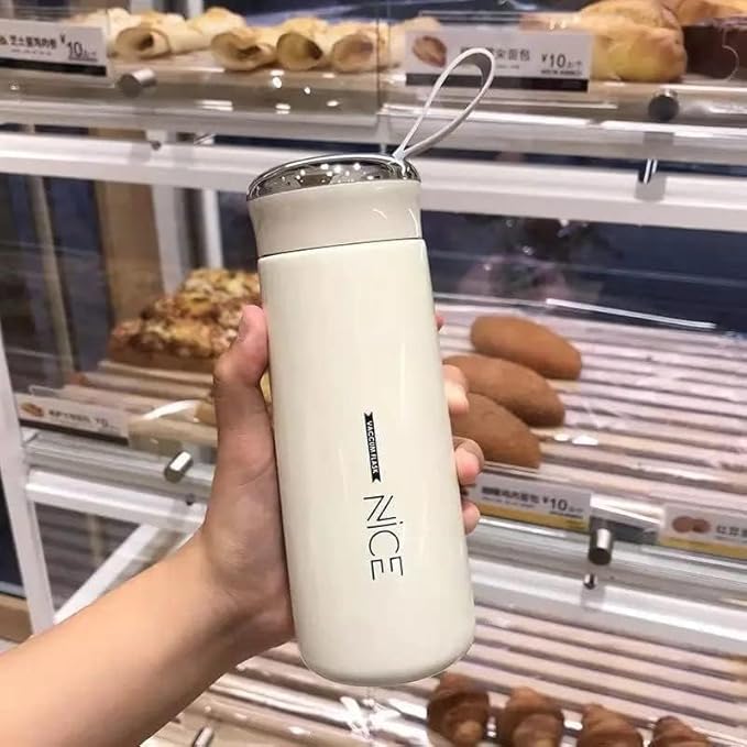 Premium Glass & Plastic "NICE" Water Bottle – 400ml Leak-Proof – Durable & Eco-Friendly
