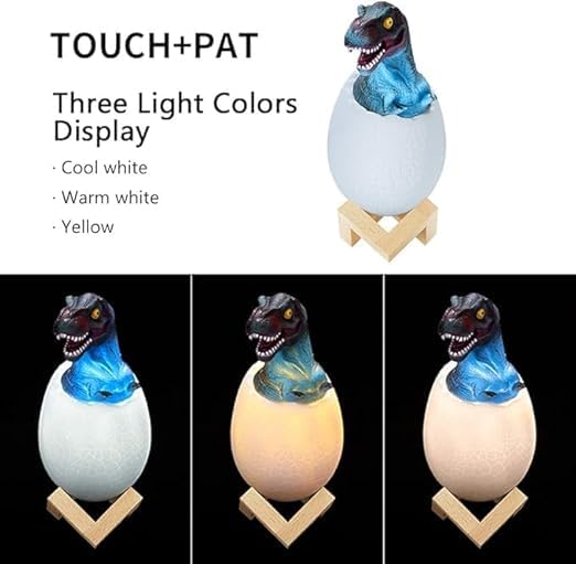 DinoGlow 3D Night Lamp – Egg & Dinosaur Design
