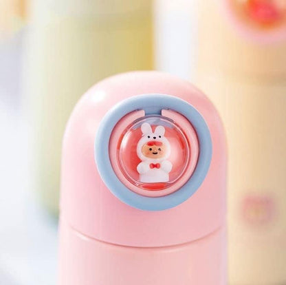 Cute Animal Water Bottle | Glass Insulated Vacuum Flask | 350ml