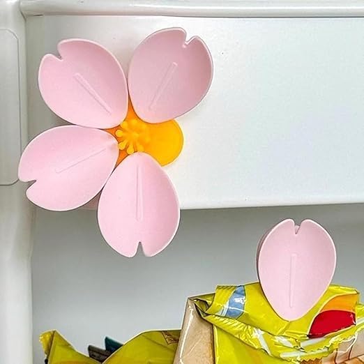 Flower‑Shaped Magnetic Food Bag Clips || Decorative Floral Refrigerator Magnets & Reusable Snack & Chip Sealers