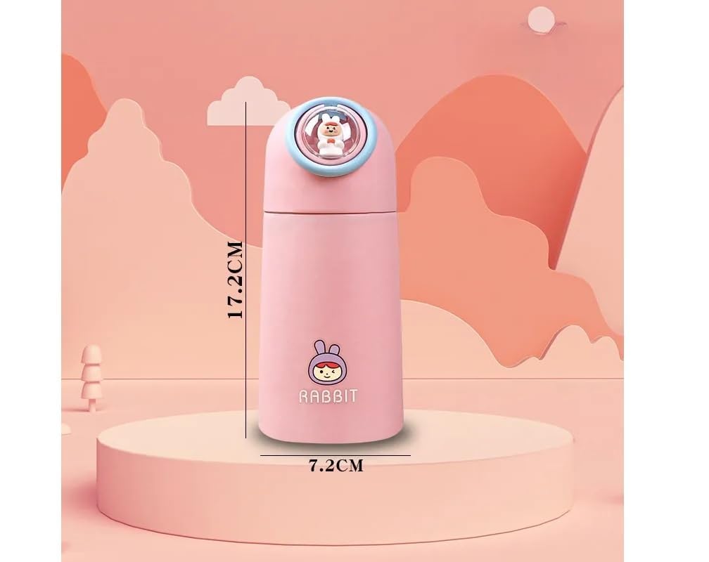 Cute Animal Water Bottle | Glass Insulated Vacuum Flask | 350ml