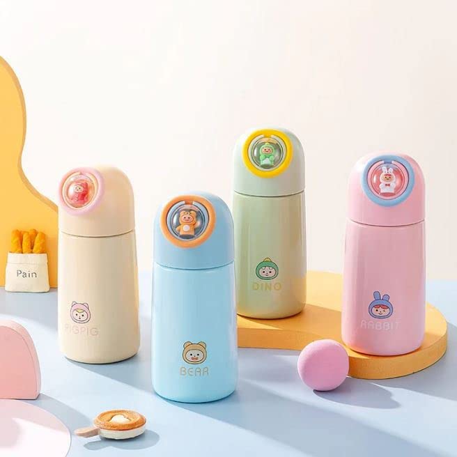 Cute Animal Water Bottle | Glass Insulated Vacuum Flask | 350ml