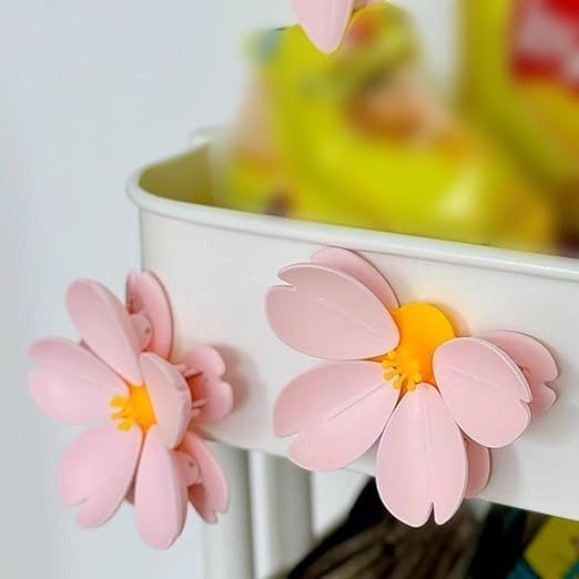 Flower‑Shaped Magnetic Food Bag Clips || Decorative Floral Refrigerator Magnets & Reusable Snack & Chip Sealers