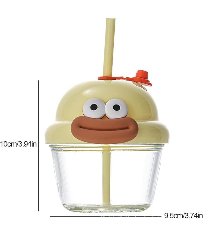 Smiley Sips Cartoon Glass – Cute, Trendy & Perfect for Everyday Sipping!