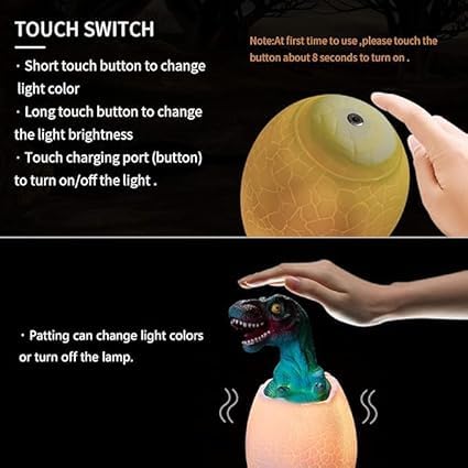 DinoGlow 3D Night Lamp – Egg & Dinosaur Design