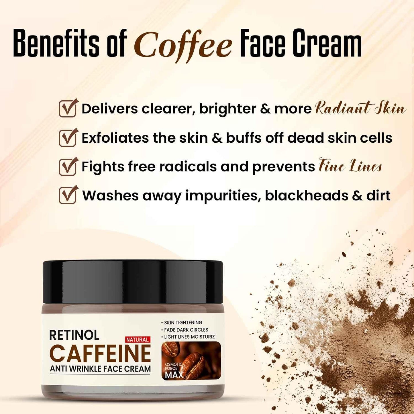 Retinol Caffeine Anti-Wrinkle Face Cream (100g)